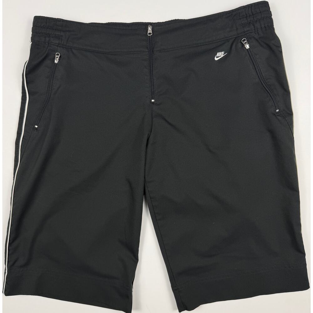 Nike Vintage Zip Pocket Athletic Shorts Black Womens Medium 8-10